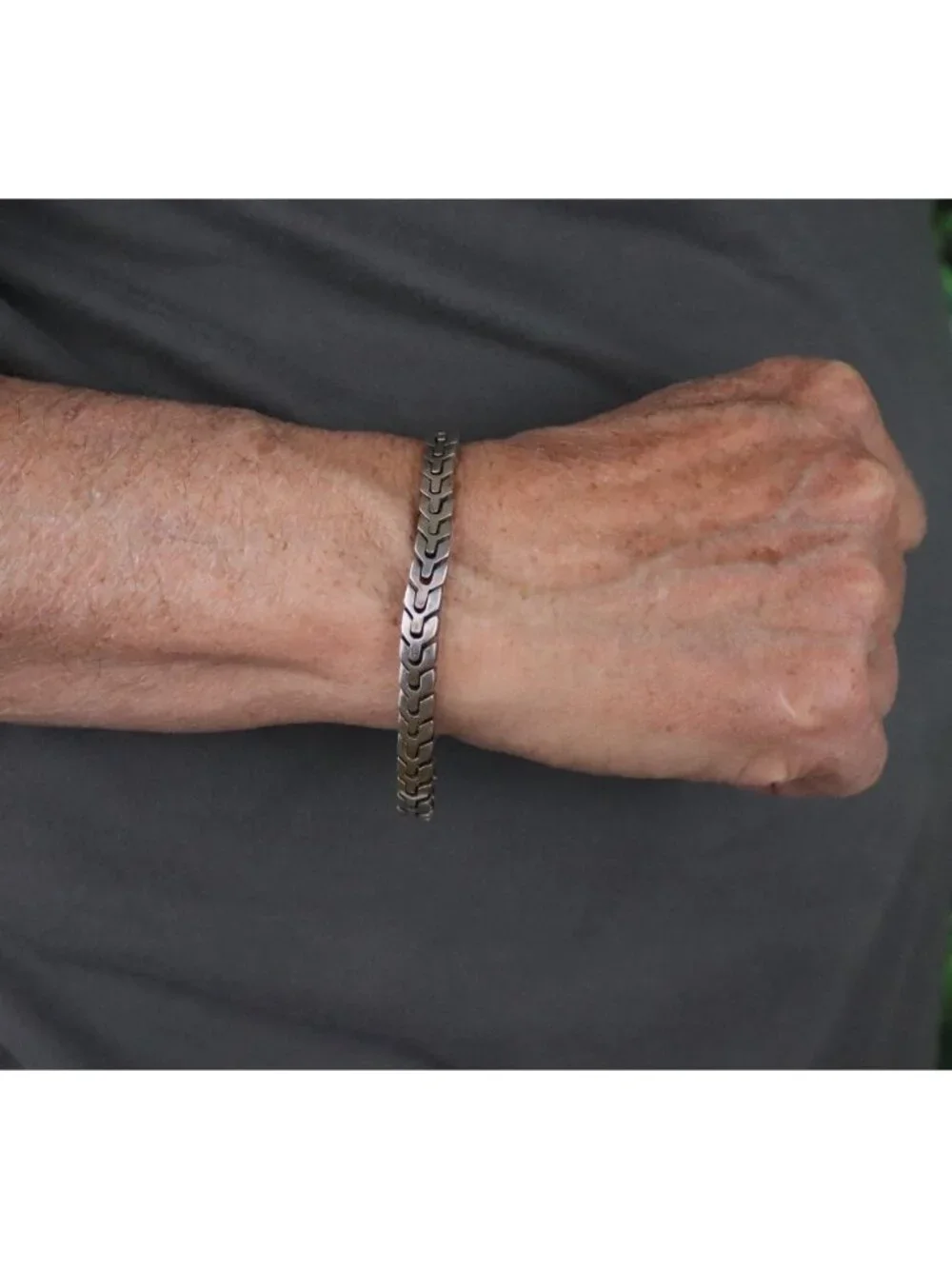 Men's Sterling Silver Heavy Thick Link Chain Bracelet 8 1/4